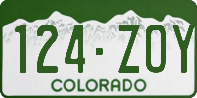 CO license plate 124ZOY