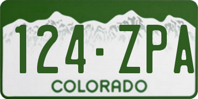 CO license plate 124ZPA