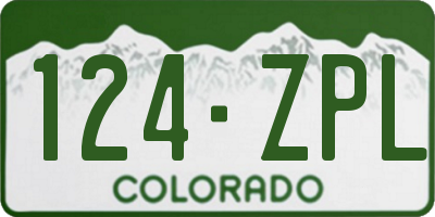 CO license plate 124ZPL