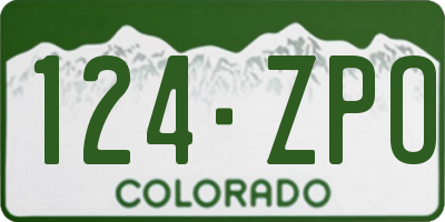 CO license plate 124ZPO
