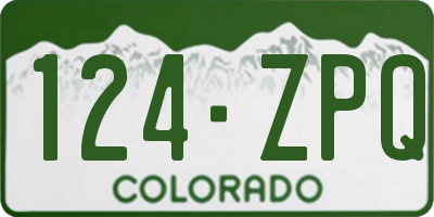 CO license plate 124ZPQ