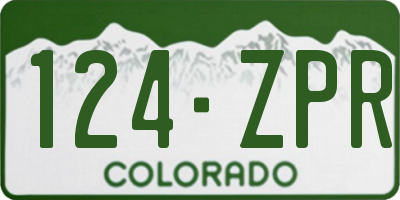 CO license plate 124ZPR