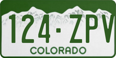CO license plate 124ZPV