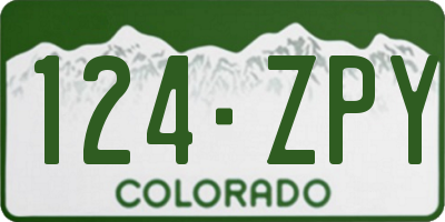 CO license plate 124ZPY