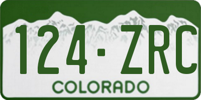 CO license plate 124ZRC
