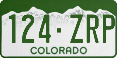 CO license plate 124ZRP
