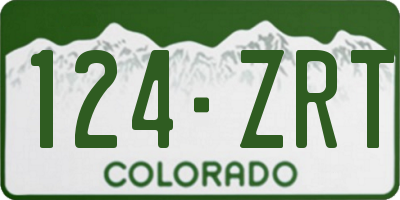 CO license plate 124ZRT
