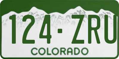 CO license plate 124ZRU