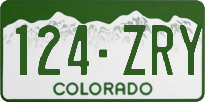 CO license plate 124ZRY
