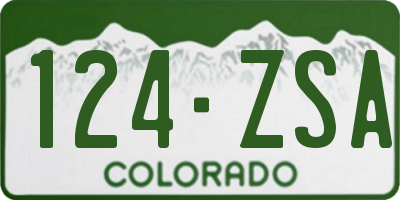 CO license plate 124ZSA