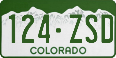CO license plate 124ZSD