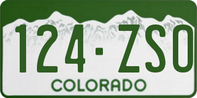CO license plate 124ZSO