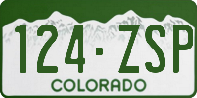 CO license plate 124ZSP