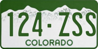 CO license plate 124ZSS