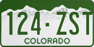 CO license plate 124ZST