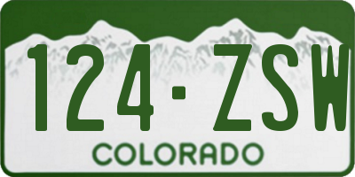 CO license plate 124ZSW