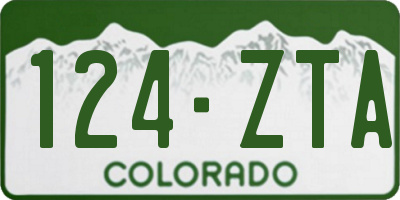 CO license plate 124ZTA