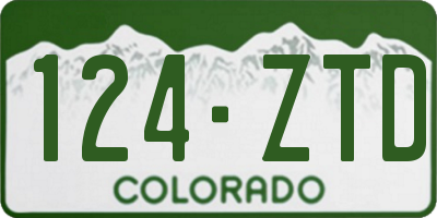 CO license plate 124ZTD