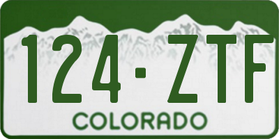 CO license plate 124ZTF