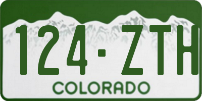 CO license plate 124ZTH