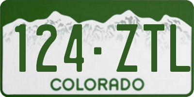 CO license plate 124ZTL