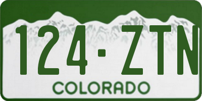 CO license plate 124ZTN