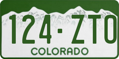 CO license plate 124ZTO