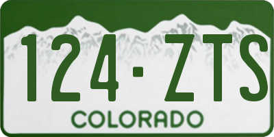CO license plate 124ZTS