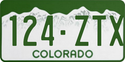 CO license plate 124ZTX
