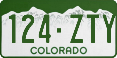 CO license plate 124ZTY