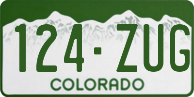 CO license plate 124ZUG