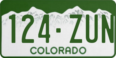 CO license plate 124ZUN