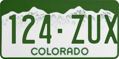 CO license plate 124ZUX