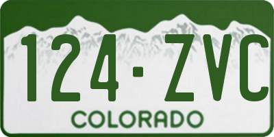 CO license plate 124ZVC
