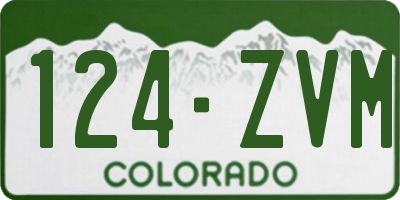 CO license plate 124ZVM