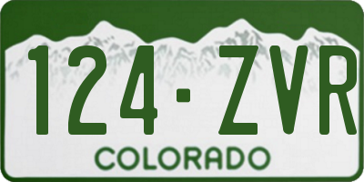 CO license plate 124ZVR