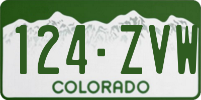 CO license plate 124ZVW