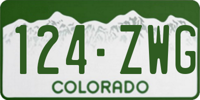 CO license plate 124ZWG