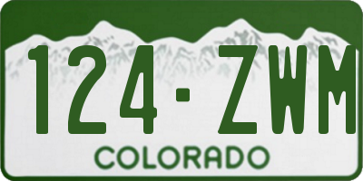 CO license plate 124ZWM