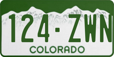CO license plate 124ZWN