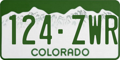 CO license plate 124ZWR