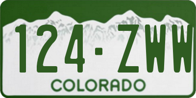 CO license plate 124ZWW