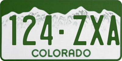 CO license plate 124ZXA