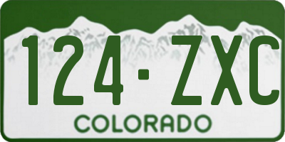 CO license plate 124ZXC