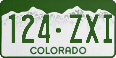 CO license plate 124ZXI