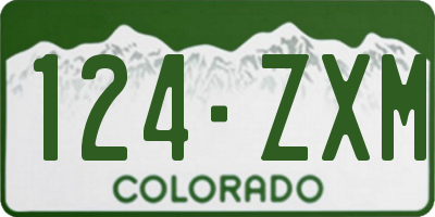 CO license plate 124ZXM