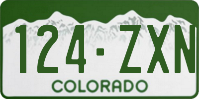 CO license plate 124ZXN