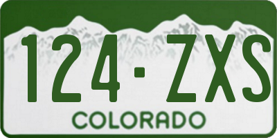 CO license plate 124ZXS