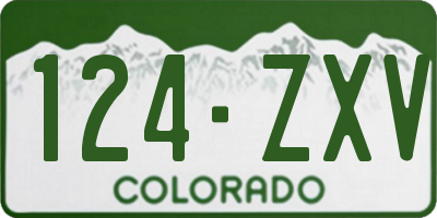 CO license plate 124ZXV