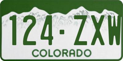 CO license plate 124ZXW